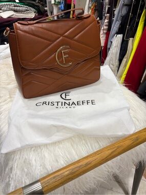 Tan Quilted Leather Shoulder Bag